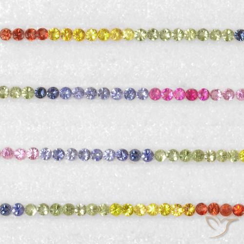 Gemme di Zaffiro Multicolore naturale da 5.06 ct, Rotondo, VS