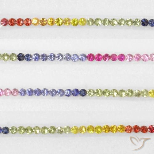 Gemme di Zaffiro Multicolore naturale da 5.63 ct, Rotondo, VS