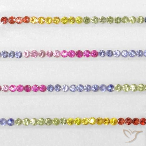 Gemme di Zaffiro Multicolore naturale da 5.43 ct, Rotondo, VS