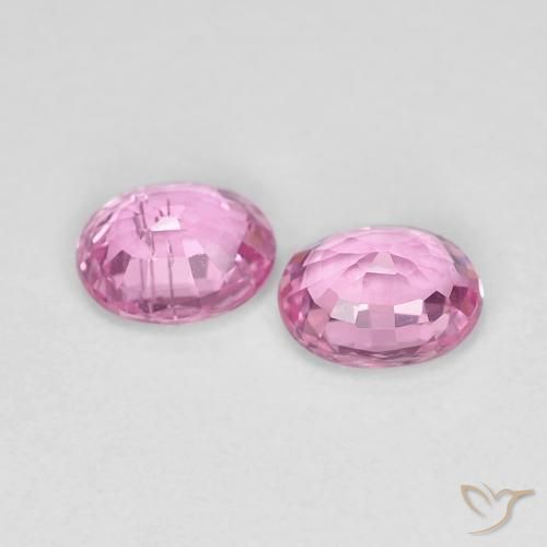 Gemme di Zaffiro Rosa viola reale molto chiaro naturale da 0.86 ct, Ovale, VS-SI