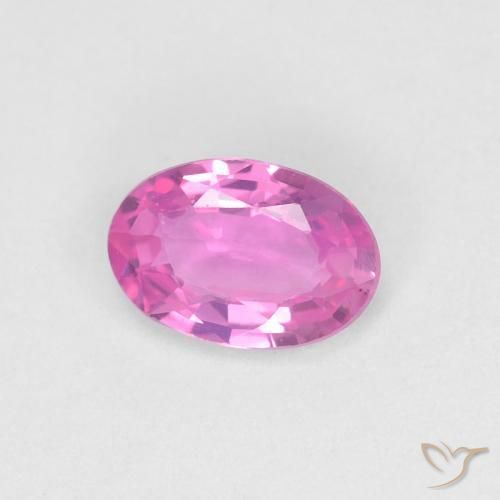Zaffiro Rosa intenso naturale da 0.48 ct, Ovale, VVS