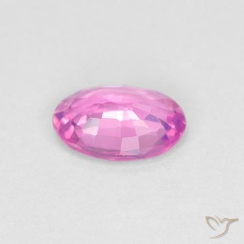 Zaffiro Rosa intenso naturale da 0.48 ct, Ovale, VVS