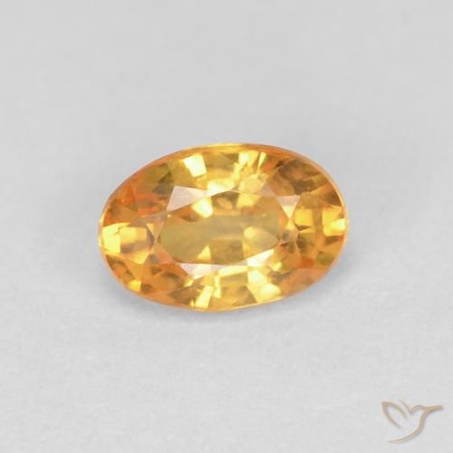 0.58ct Naturale Arancio-Oro Zaffiro, Ovale, VVS-VS