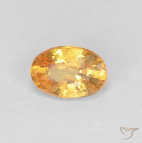Zaffiro Arancio-Oro naturale da 0.58 ct, Ovale, VVS-VS