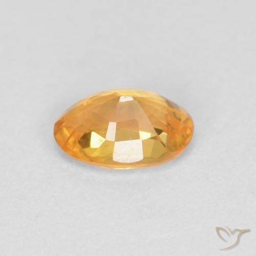 Zaffiro Arancio-Oro naturale da 0.58 ct, Ovale, VVS-VS