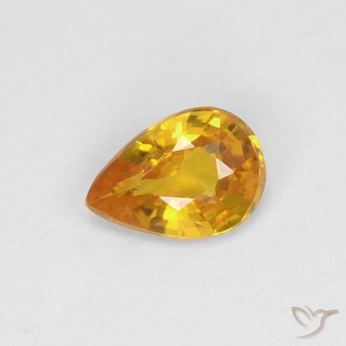 0.45ct Naturale Dorato Zaffiro, Forma a pera, VVS-VS