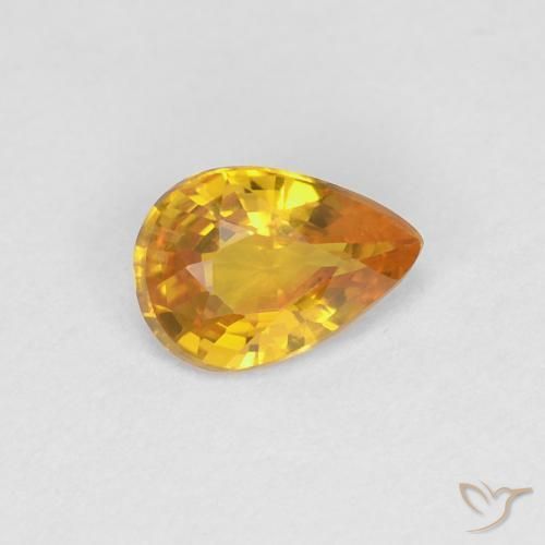Zaffiro Dorato naturale da 0.45 ct, Forma a pera, VVS-VS