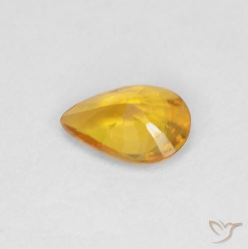 Zaffiro Dorato naturale da 0.45 ct, Forma a pera, VVS-VS