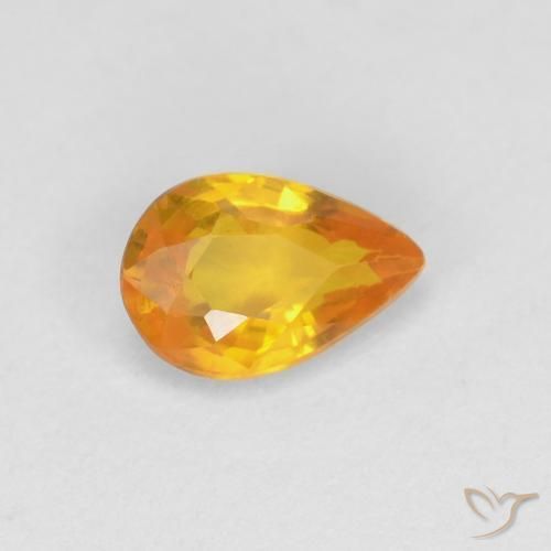 0.54ct Naturale Oro Zaffiro, Forma a pera, VVS-VS