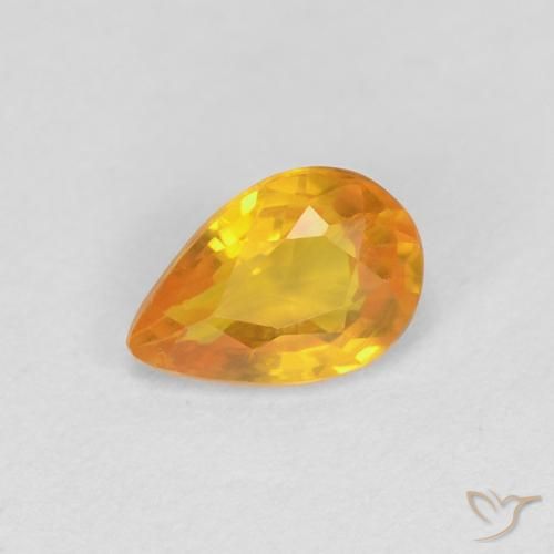 Zaffiro Oro naturale da 0.54 ct, Forma a pera, VVS-VS