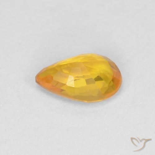 Zaffiro Oro naturale da 0.54 ct, Forma a pera, VVS-VS