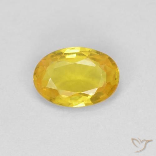 0.50ct Naturale Giallo Zaffiro, Ovale, VVS-VS