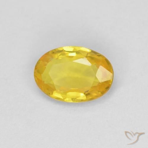 Zaffiro Giallo naturale da 0.50 ct, Ovale, VVS-VS