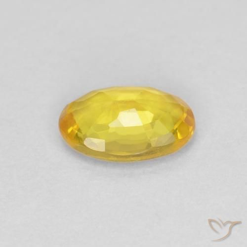 Zaffiro Giallo naturale da 0.50 ct, Ovale, VVS-VS