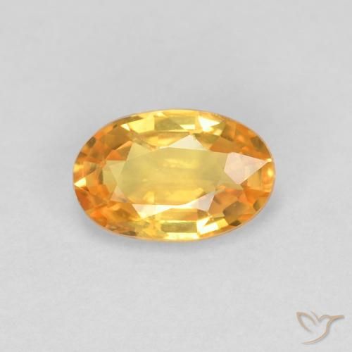 0.60ct Naturale Arancio-Oro Zaffiro, Ovale, VVS-VS