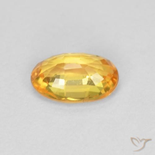 Zaffiro Arancio-Oro naturale da 0.60 ct, Ovale, VVS-VS