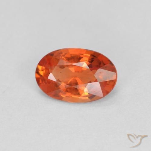 0.46ct Naturale Arancione rossastra Zaffiro, Ovale, VVS-VS