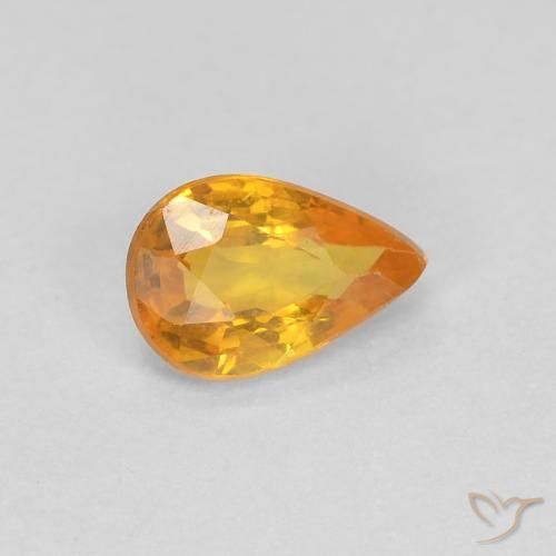Zaffiro Arancio-Oro naturale da 0.51 ct, Forma a pera, VVS-VS