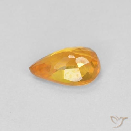 Zaffiro Arancio-Oro naturale da 0.51 ct, Forma a pera, VVS-VS