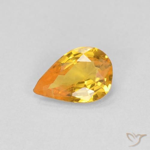 0.37ct Naturale Dorato Zaffiro, Forma a pera, VVS-VS