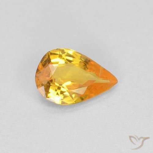 Zaffiro Dorato naturale da 0.37 ct, Forma a pera, VVS-VS