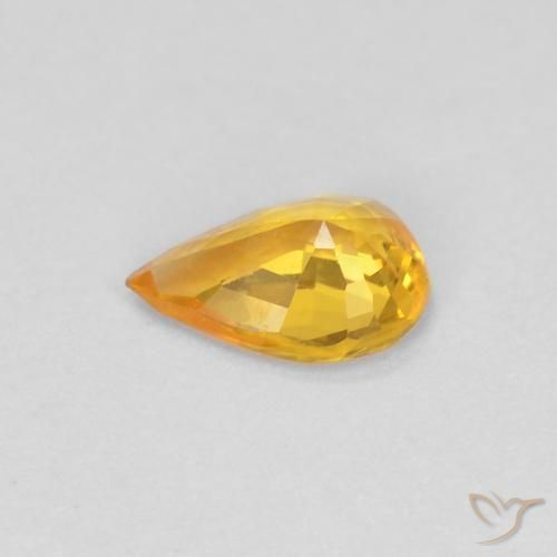 Zaffiro Dorato naturale da 0.37 ct, Forma a pera, VVS-VS