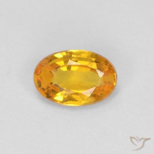 0.51ct Naturale Dorato Zaffiro, Ovale, VVS-VS