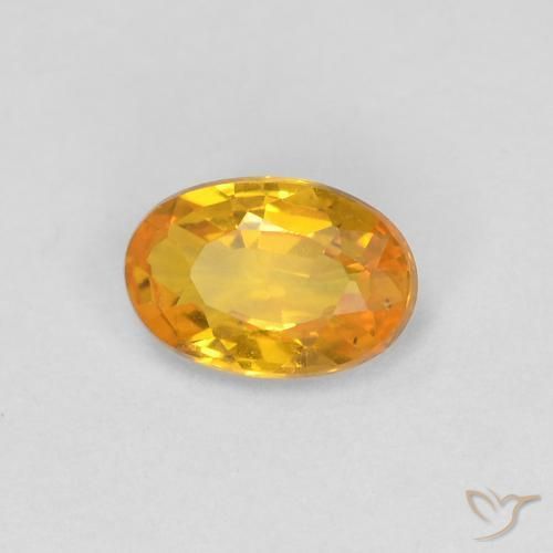 Zaffiro Dorato naturale da 0.51 ct, Ovale, VVS-VS