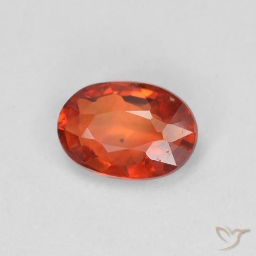 Zaffiro Rosso medio naturale da 0.60 ct, Ovale, VVS-VS