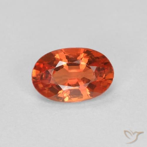 0.55ct Naturale Arancione rossastra Zaffiro, Ovale, VVS-VS