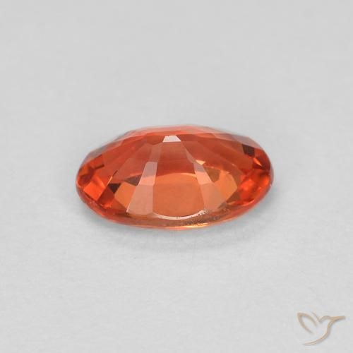Zaffiro Arancione rossastra naturale da 0.55 ct, Ovale, VVS-VS