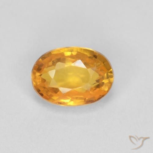 0.65ct Naturale Arancio intenso-OroG Zaffiro, Ovale, VVS