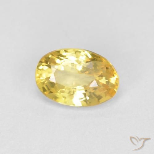 Zaffiro Giallo miele naturale da 0.63 ct, Ovale, VVS