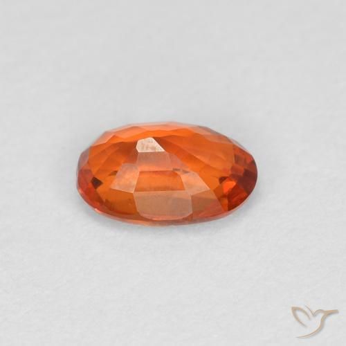 Zaffiro Arancione rossastra naturale da 0.56 ct, Ovale, VVS