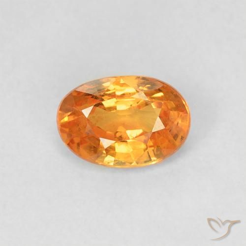 0.66ct Naturale Arancione brillante Zaffiro, Ovale, VVS-VS