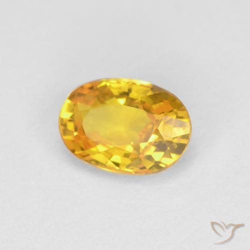 Zaffiro Dorato naturale da 0.61 ct, Ovale, VVS