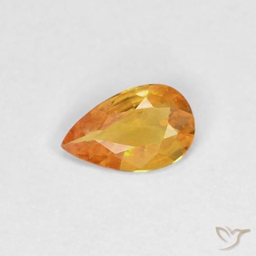 0.27ct Naturale Arancio-Oro Zaffiro, Forma a pera, VVS