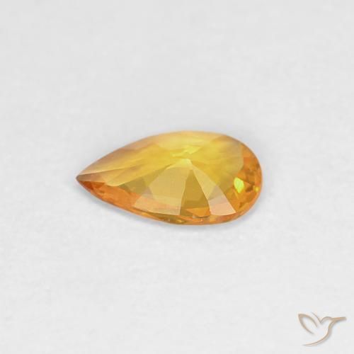 Zaffiro Arancio-Oro naturale da 0.27 ct, Forma a pera, VVS