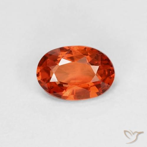 0.58ct Naturale Arancione rossastra Zaffiro, Ovale, VVS