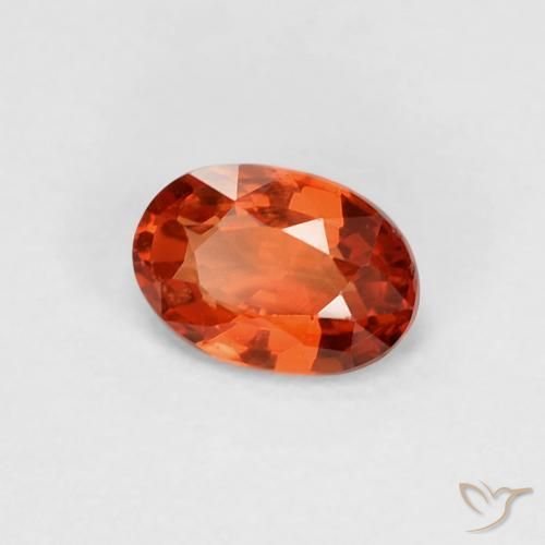 Zaffiro Arancione rossastra naturale da 0.58 ct, Ovale, VVS
