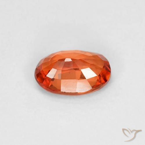 Zaffiro Arancione rossastra naturale da 0.58 ct, Ovale, VVS