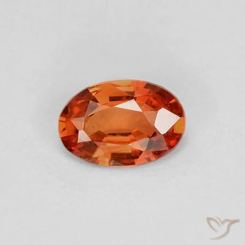 0.39ct Naturale Arancione rossastra Zaffiro, Ovale, VVS
