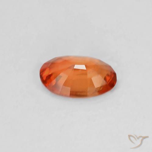 Zaffiro Arancione rossastra naturale da 0.39 ct, Ovale, VVS