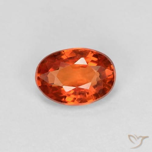 0.60ct Naturale Arancione rossastra Zaffiro, Ovale, VVS