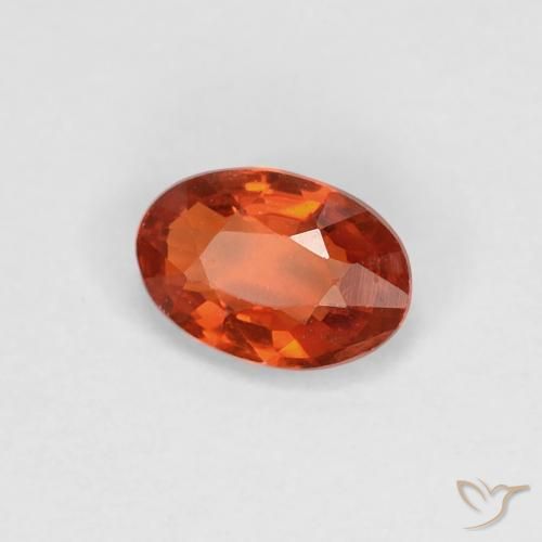 Zaffiro Arancione rossastra naturale da 0.51 ct, Ovale, VVS