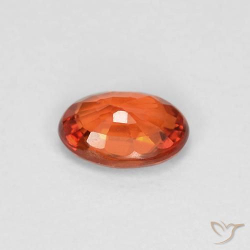 Zaffiro Arancione rossastra naturale da 0.51 ct, Ovale, VVS