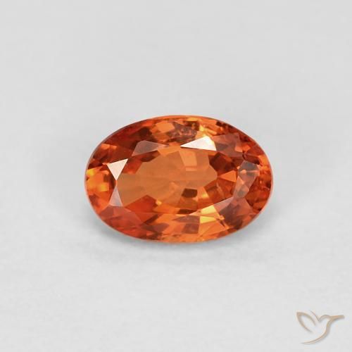 0.60ct Naturale Arancione rossastra Zaffiro, Ovale, VVS