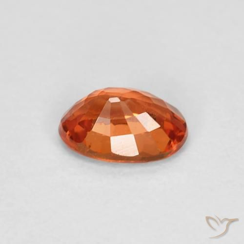 Zaffiro Arancione rossastra naturale da 0.60 ct, Ovale, VVS