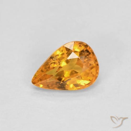 0.52ct Naturale Arancio-Oro Zaffiro, Forma a pera, VVS