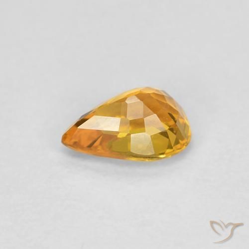 Zaffiro Arancio-Oro naturale da 0.52 ct, Forma a pera, VVS